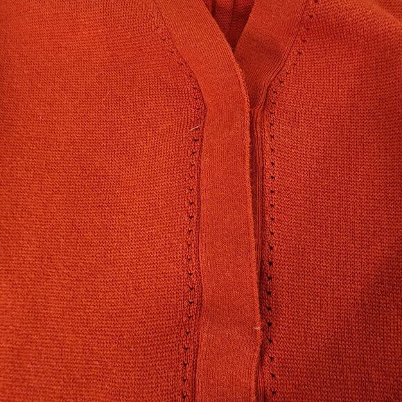 Cabi Cardigan Sweater Womens XL Passage Ribbed V-Neck Pockets Molten Lava 3888 - Picture 10 of 14
